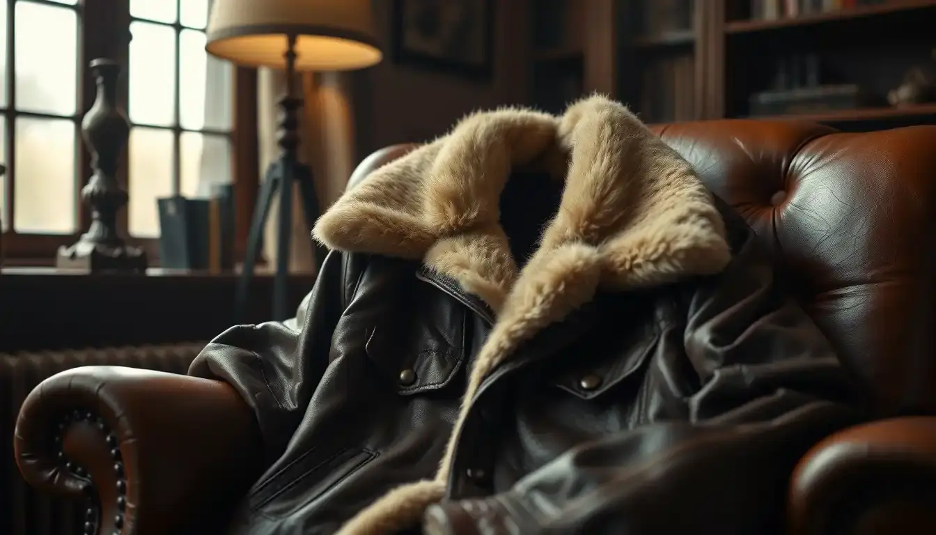 leather jacket with fur