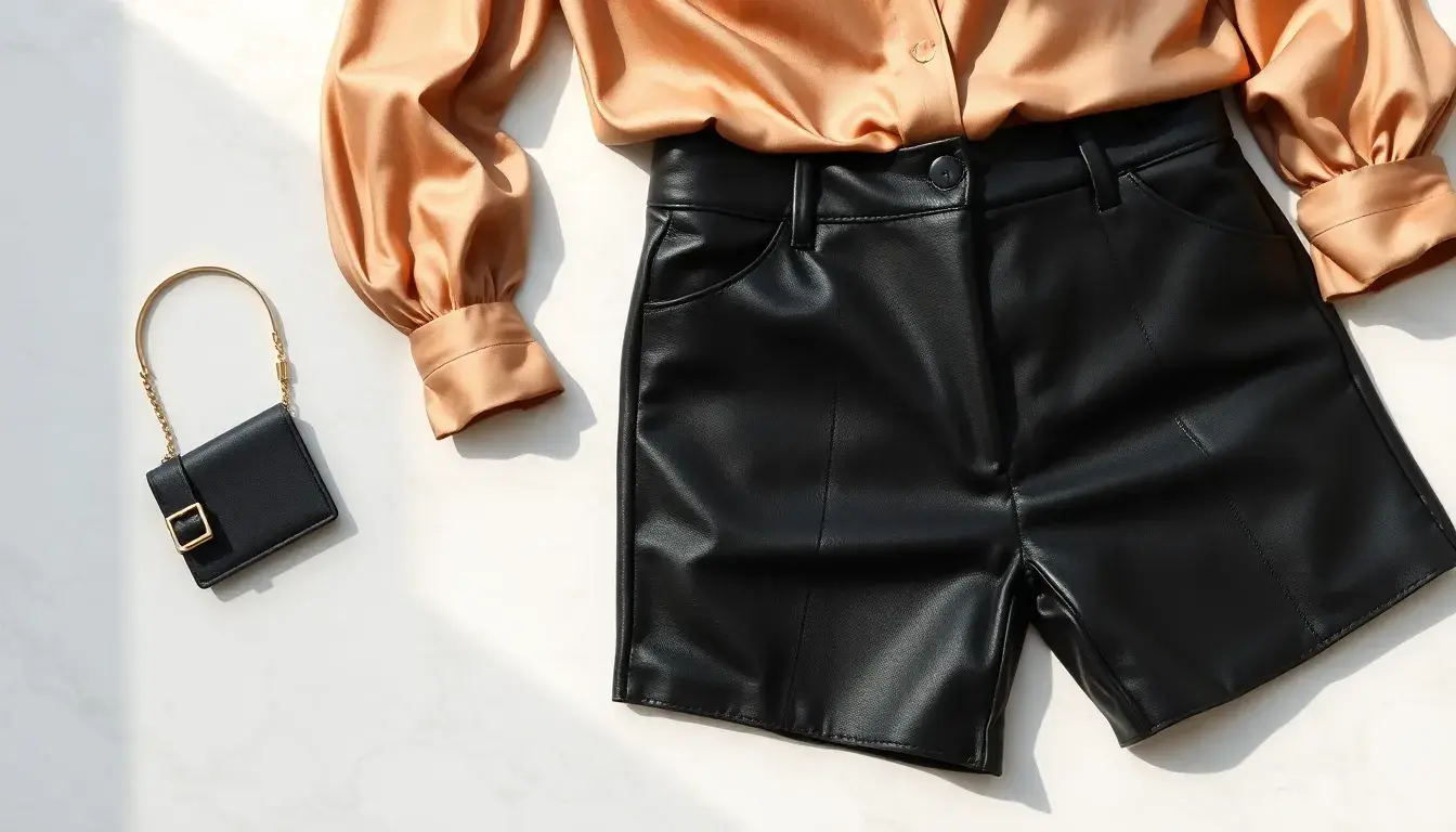 leather shorts women
