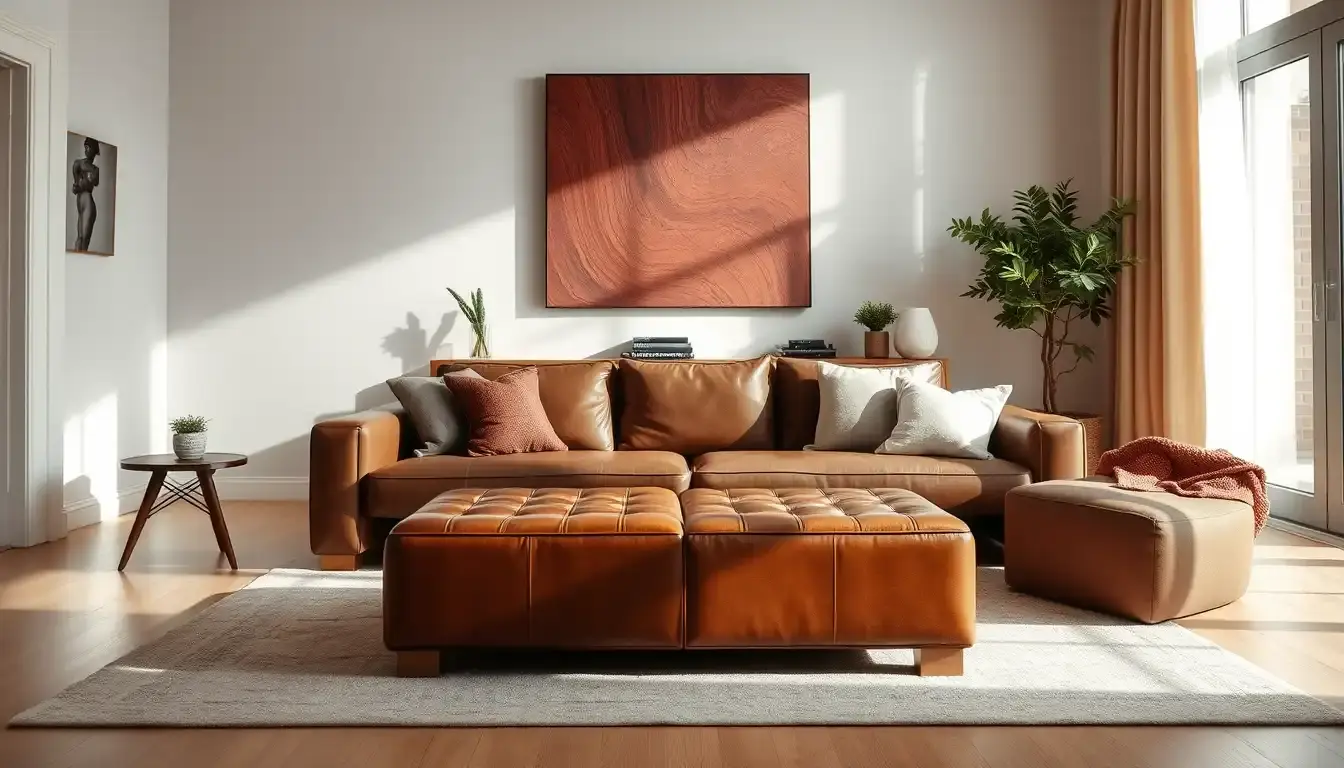 leather storage ottoman