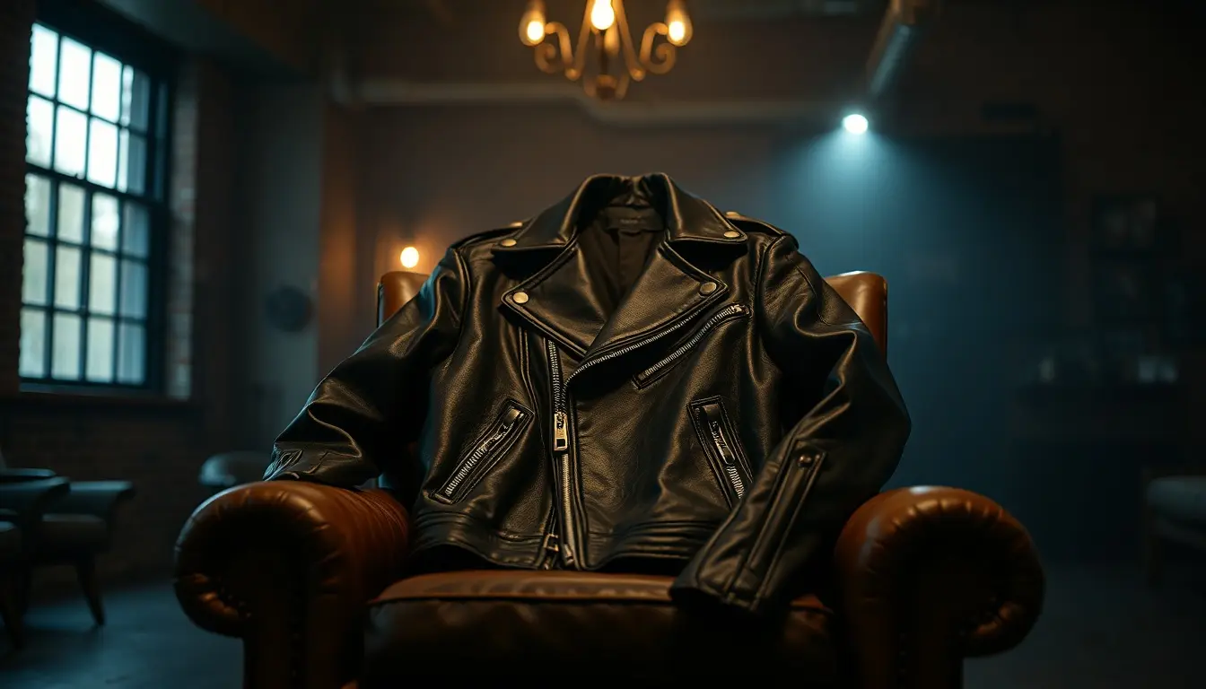 black and leather jacket