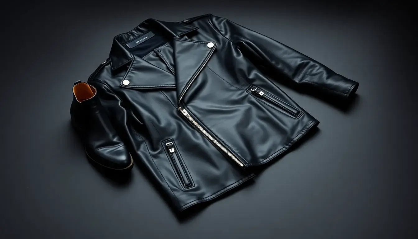 black leather clothes men