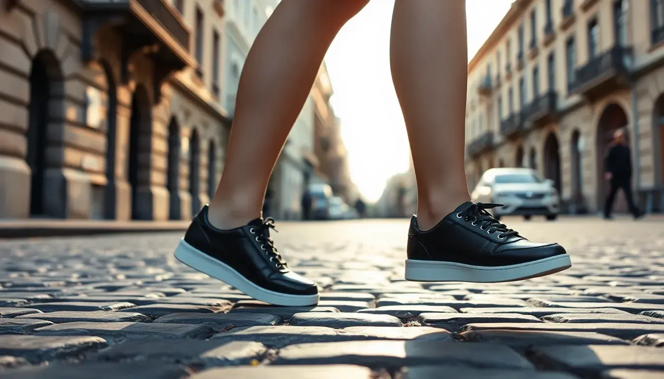 black leather trainers womens
