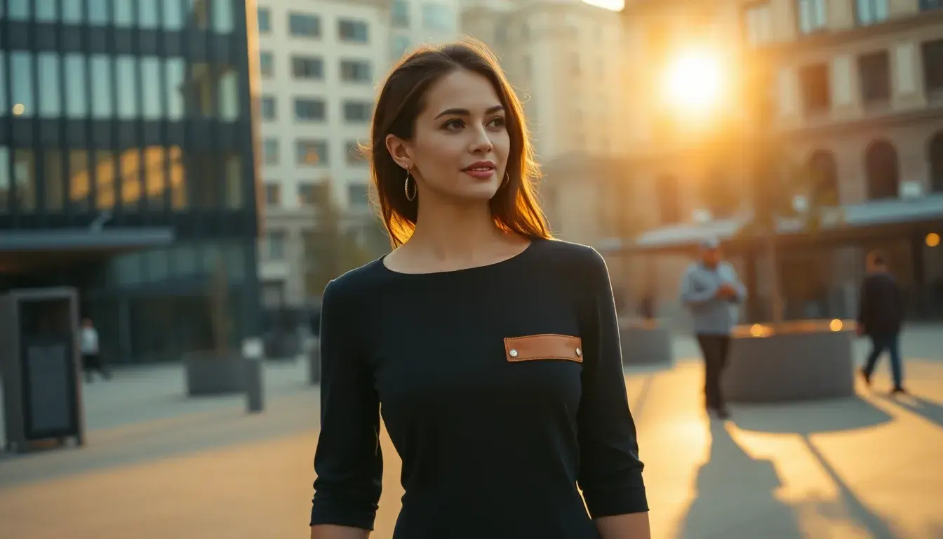 dress with leather