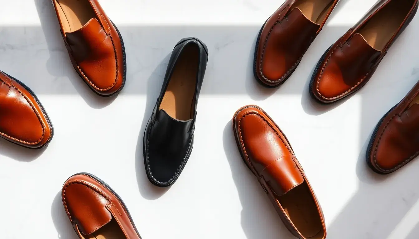 female leather loafers