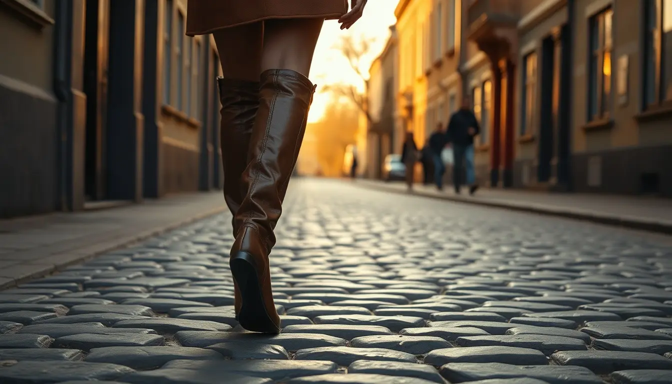 knee high leather boots