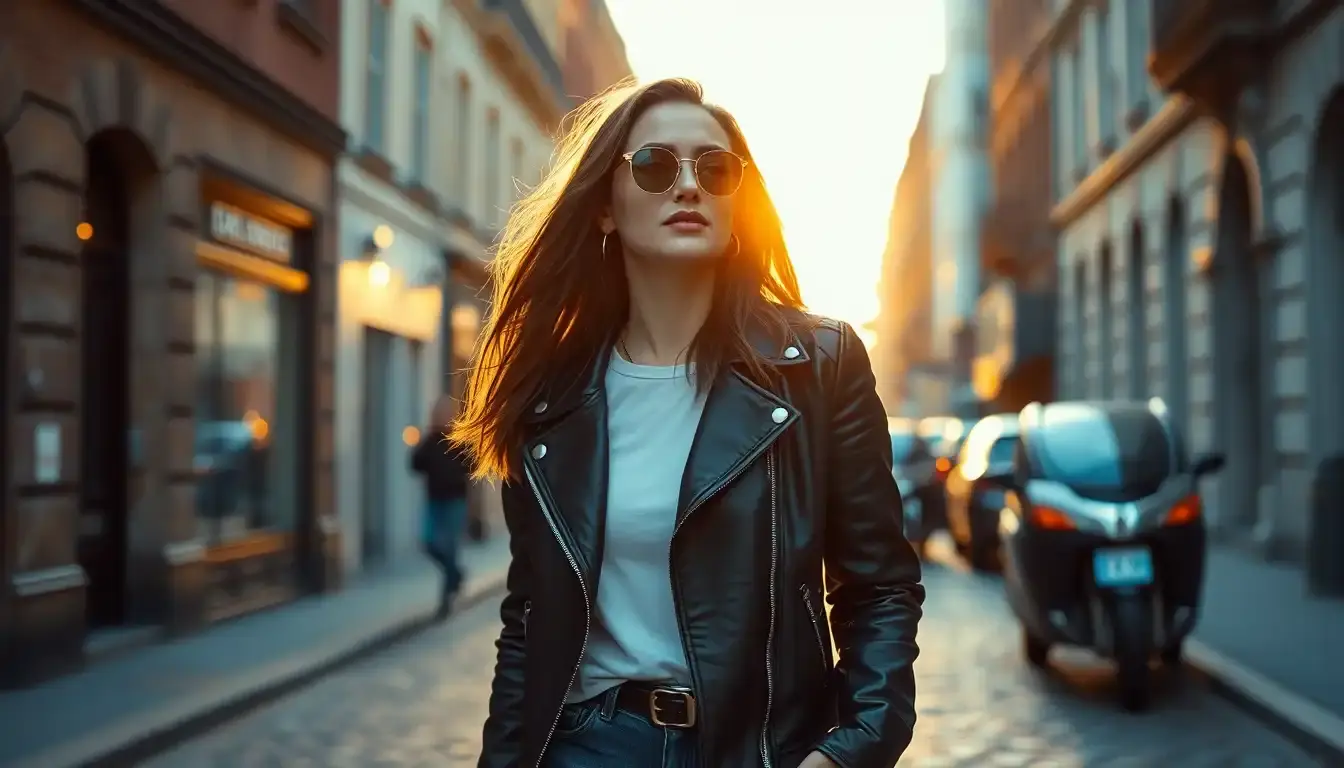 ladies leather jacket