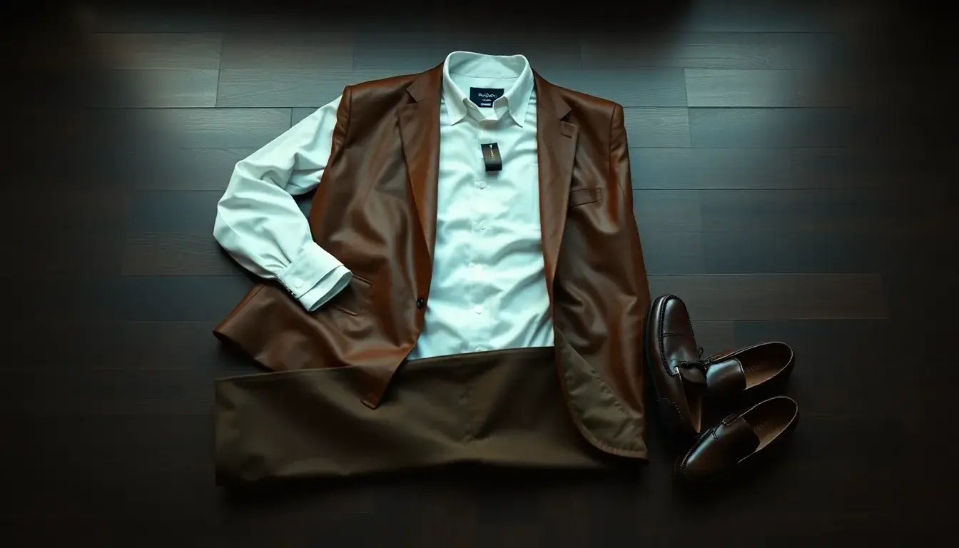 mens leather slacks