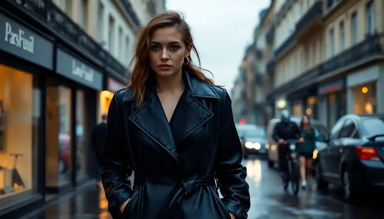 leather trench coat