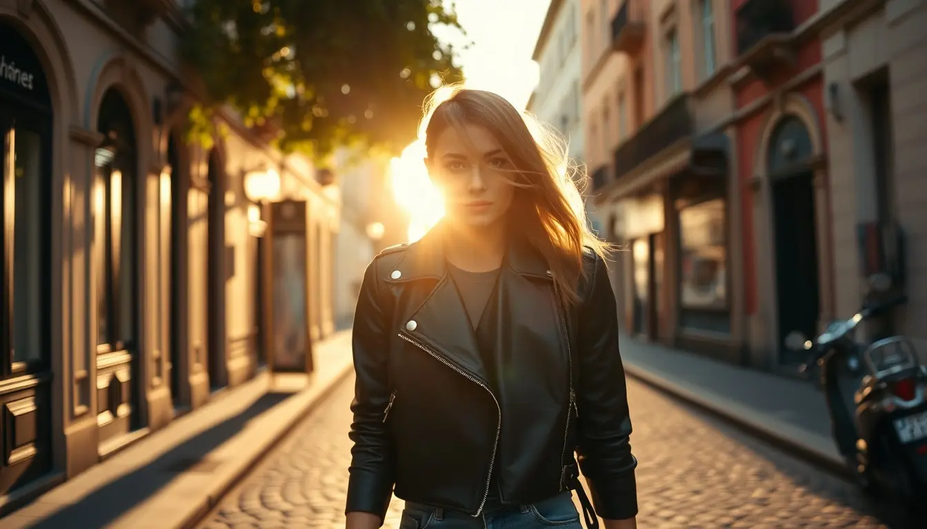 cropped leather jacket
