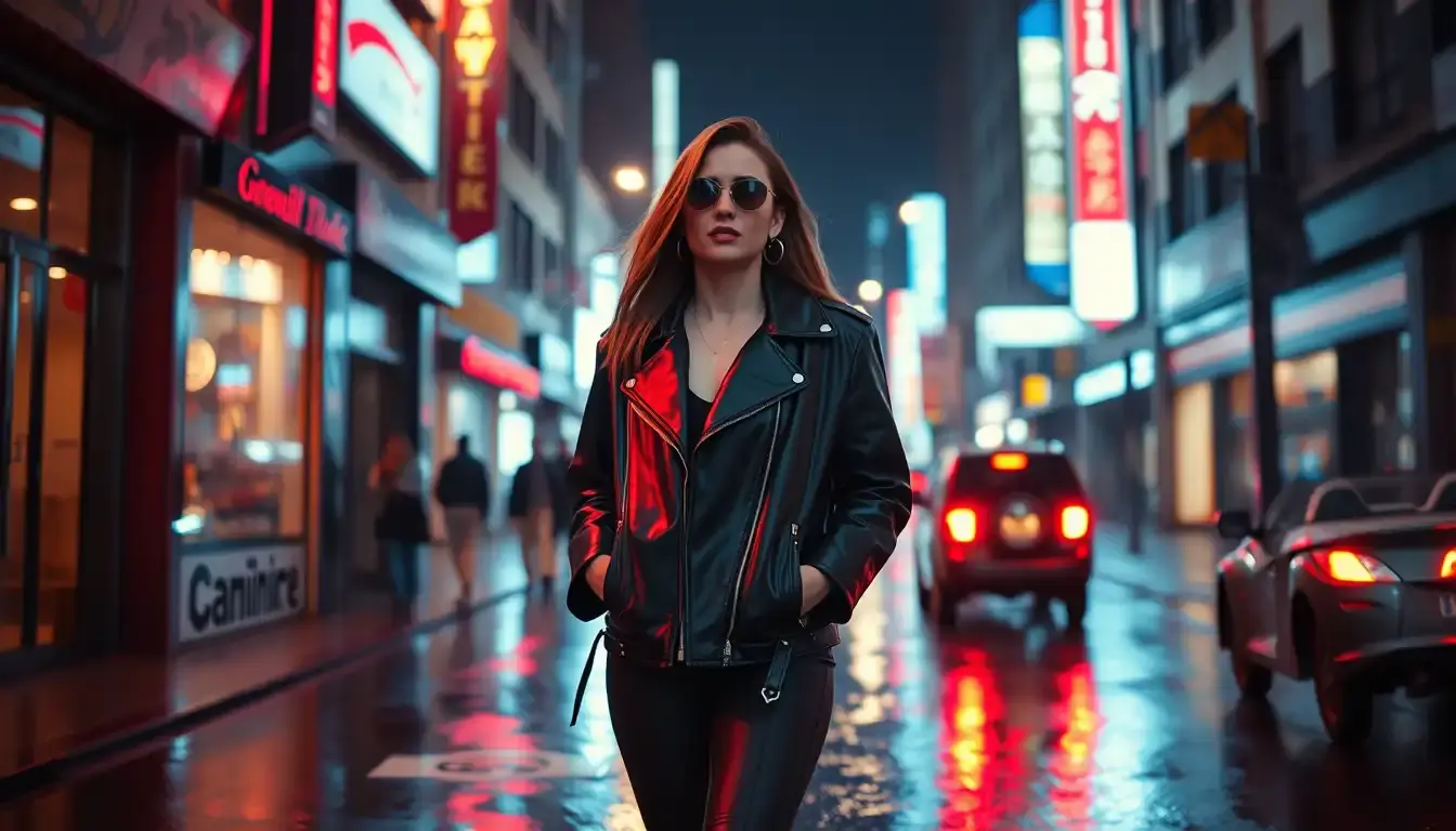oversized leather jacket