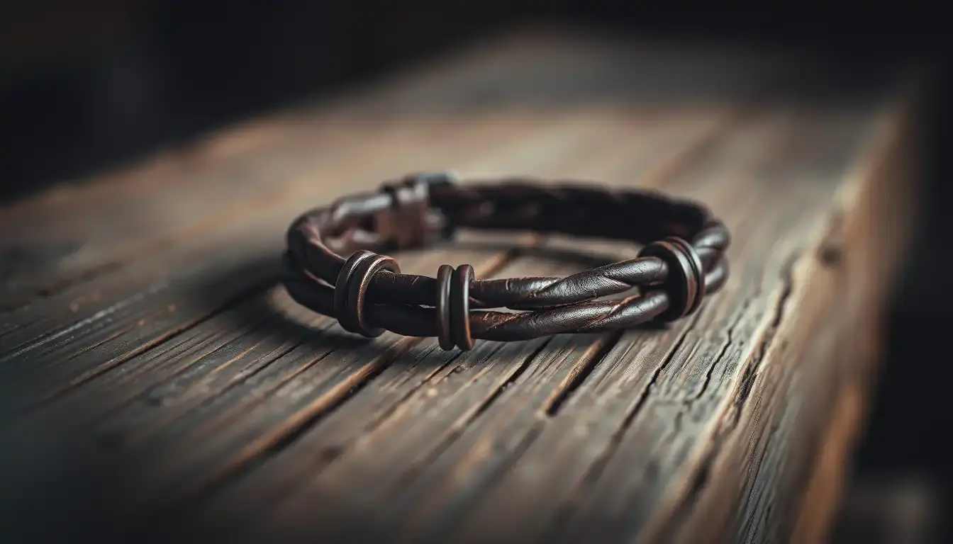 mens leather bracelet