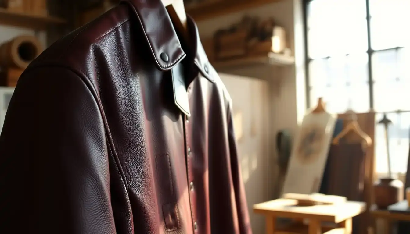 burgundy leather jacket