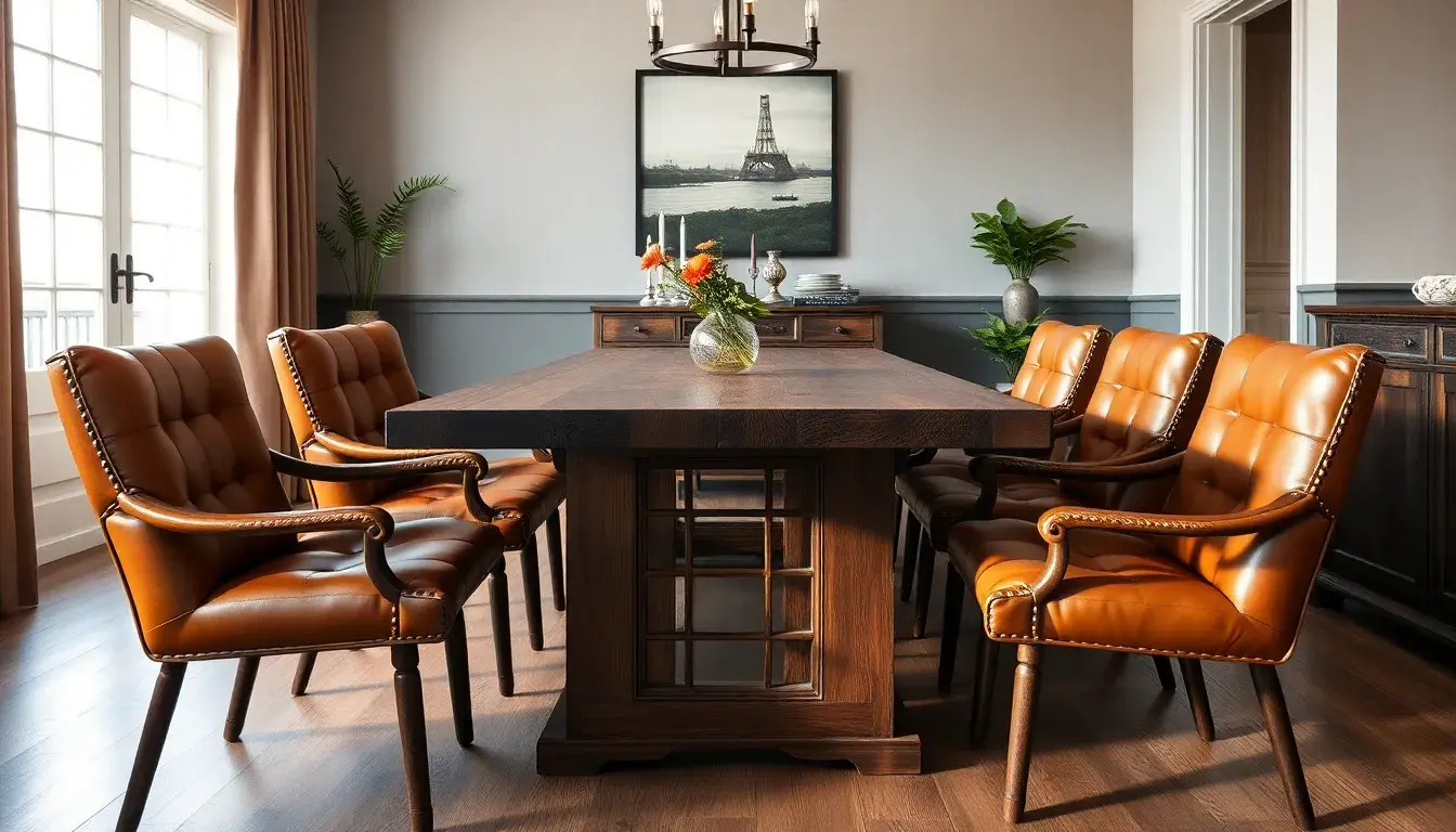 leather dining chairs