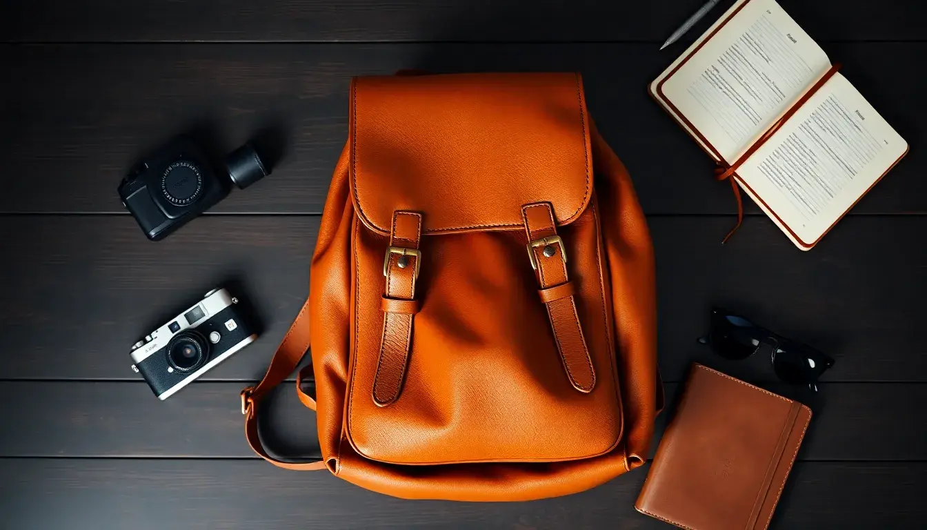 leather backpack