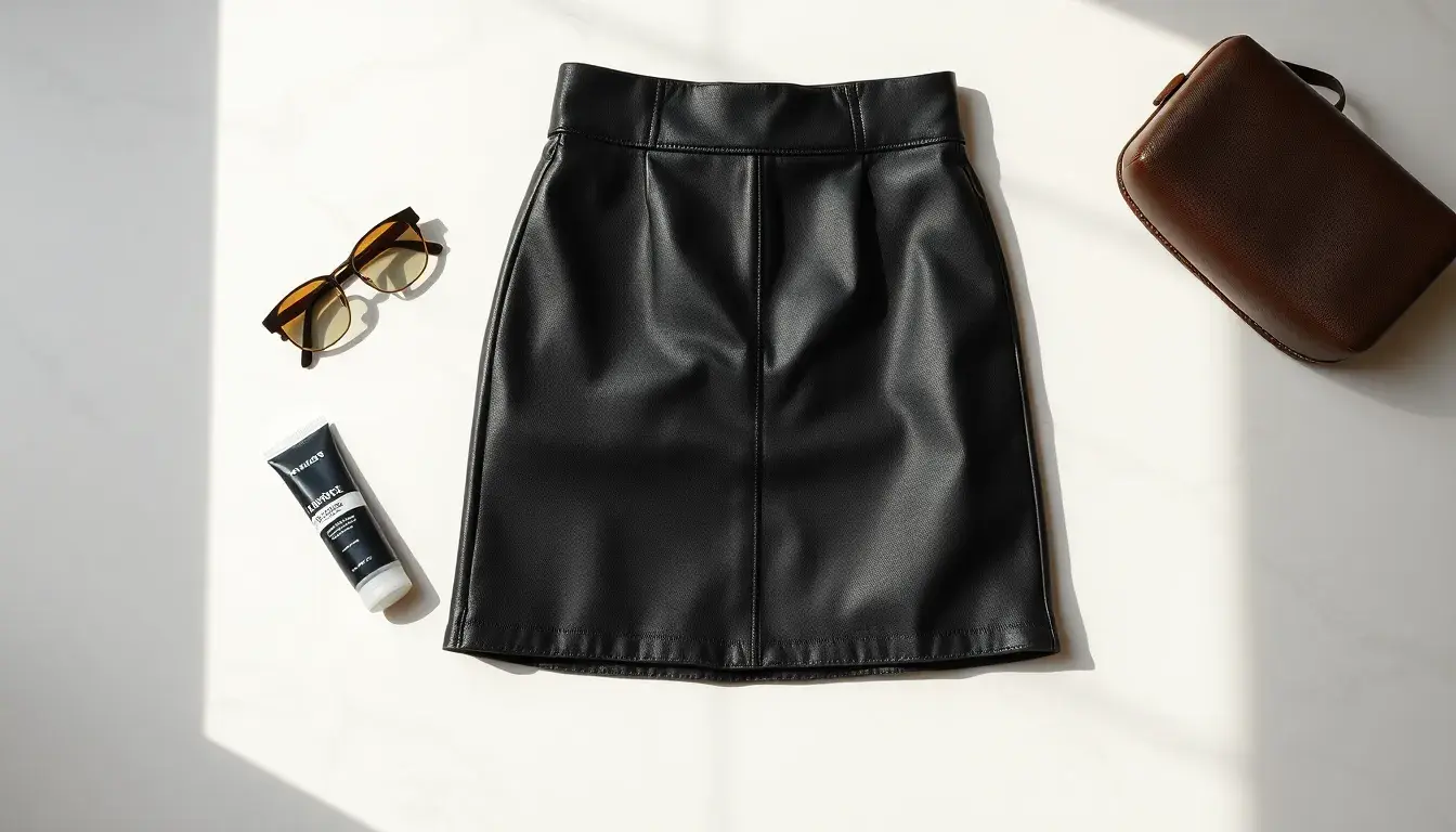 leather mini skirt