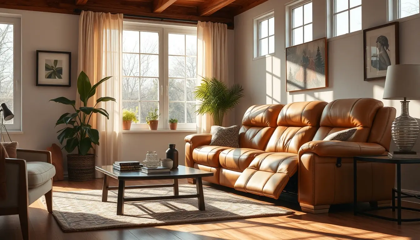 leather reclining sofa